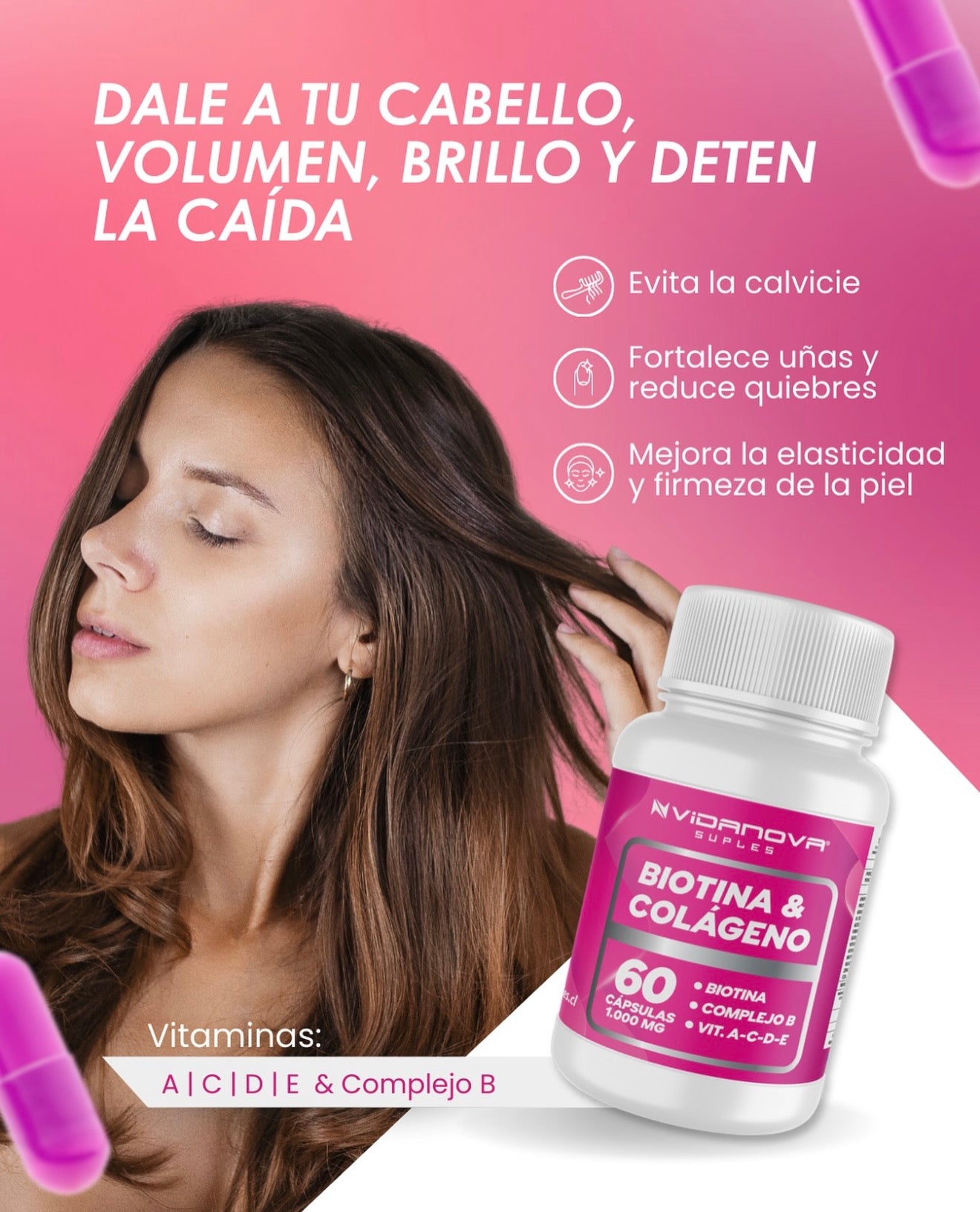 BIOTINA + COLÁGENO 1000MG 60CAPS