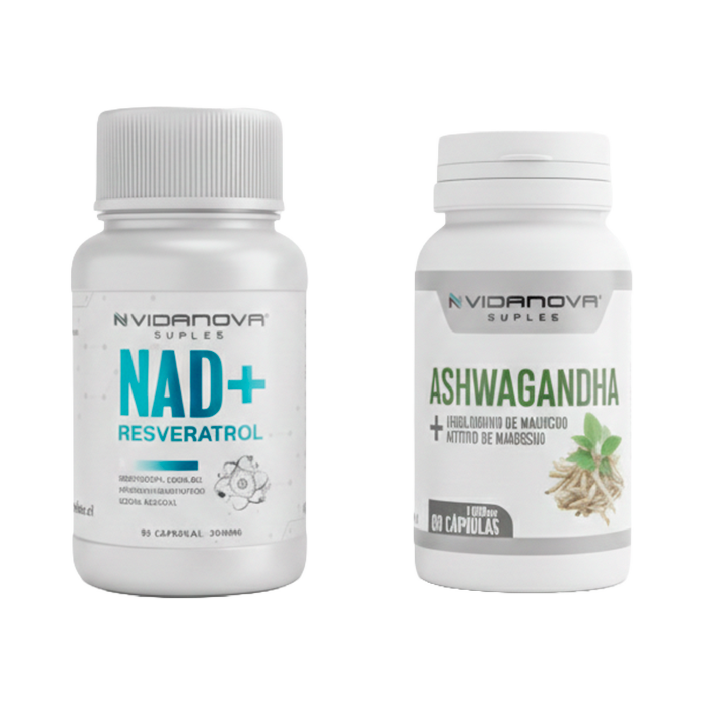 Duo Pack Vitalidad Total: NAD+ con Resveratrol & Ashwagandha (120 Cápsulas)
